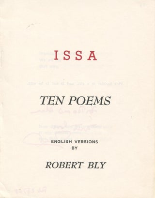 Item #1049 Ten Poems. Robert Bly, Issa