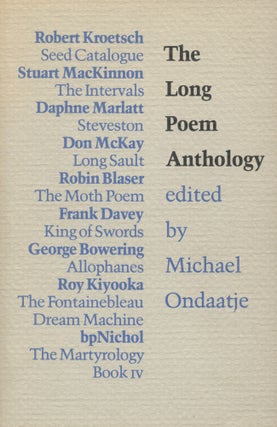 Item #1173 The Long Poem Anthology. Michael Ondaatje