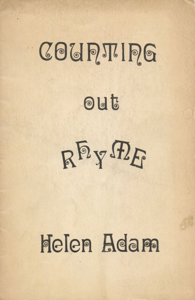 Item #2754 Counting Out Rhyme (inscribed). Helen Adam.