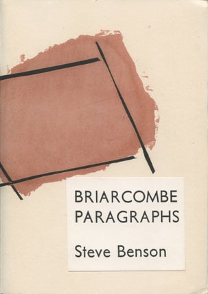 Item #2826 Briarcombe Paragraphs. Steve Benson