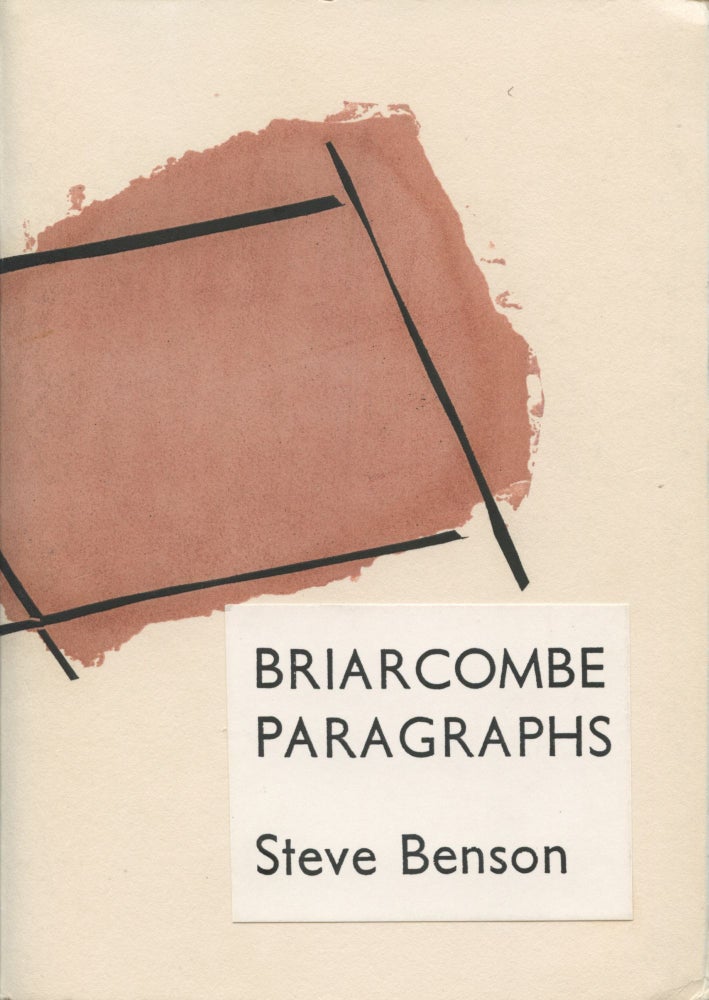 Item #2826 Briarcombe Paragraphs. Steve Benson.