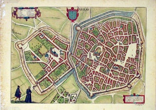 Item #3789 Map of Arras, France, from Civitates Orbis Terrarum. Georg Braun, Franz Hogenburg