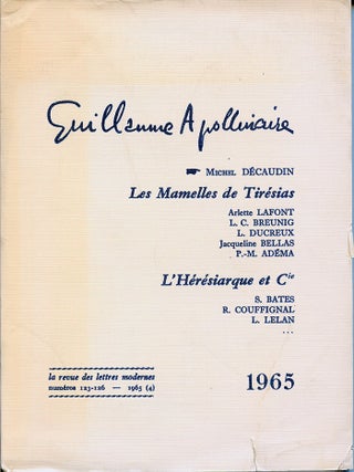 Item #3848 La Revue des Lettres Modernes 123-126. Guillaume Apollinaire, Michel Décaudin
