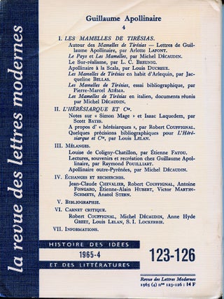 La Revue des Lettres Modernes 123-126