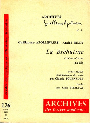 Item #3849 La Bréhatine. Guillaume Apollinaire, André Billy