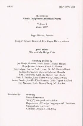 Ahani: Indigenous American Poetry
