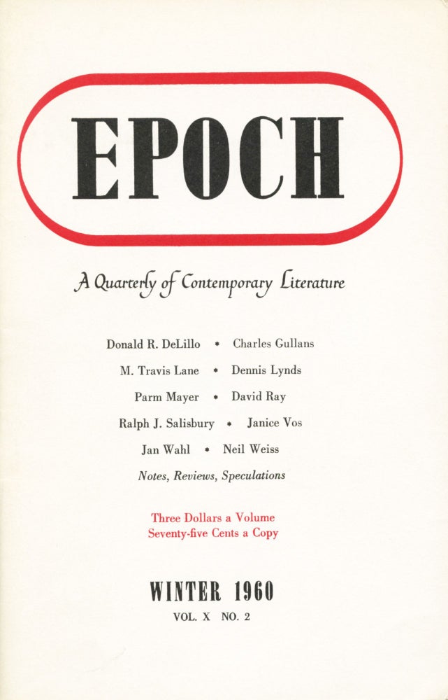 Item #4686 “The River Jordan” in Epoch, Vol. X, No. 2 (Winter 1960). Donald R. DeLillo.
