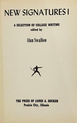 Item #4688 “The Barber” in New Signatures I: A Selection of College Writing. Flannery...