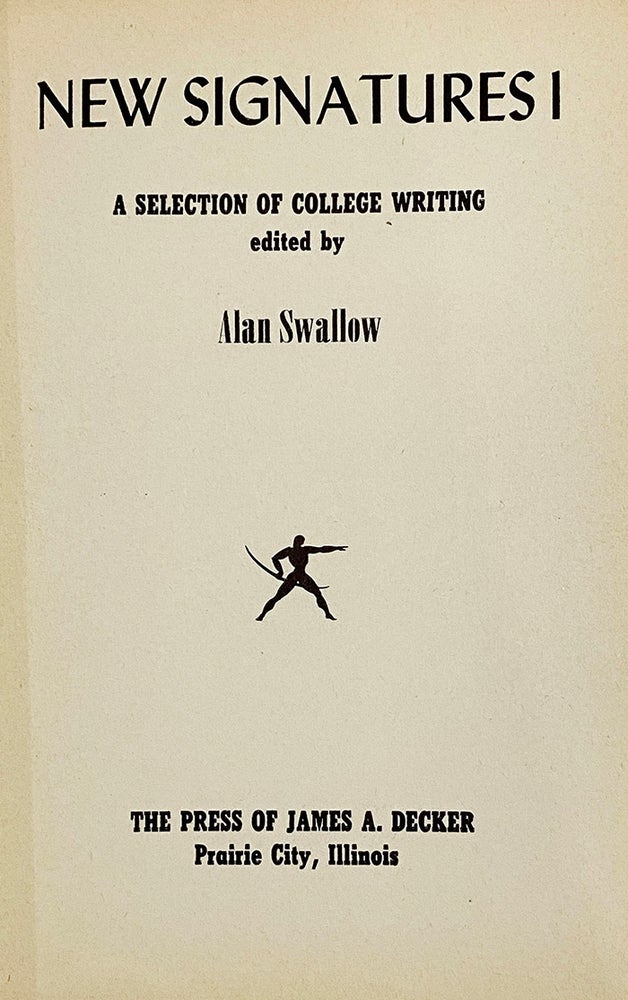 Item #4688 “The Barber” in New Signatures I: A Selection of College Writing. Flannery O’Connor.