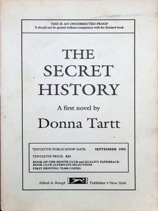 Item #5038 The Secret History. Donna Tarrt