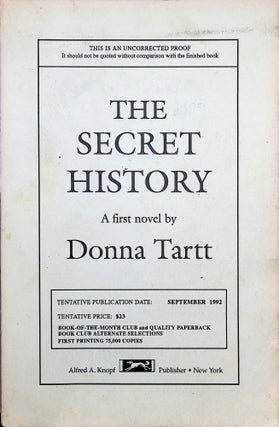 Item #5038 The Secret History. Donna Tarrt